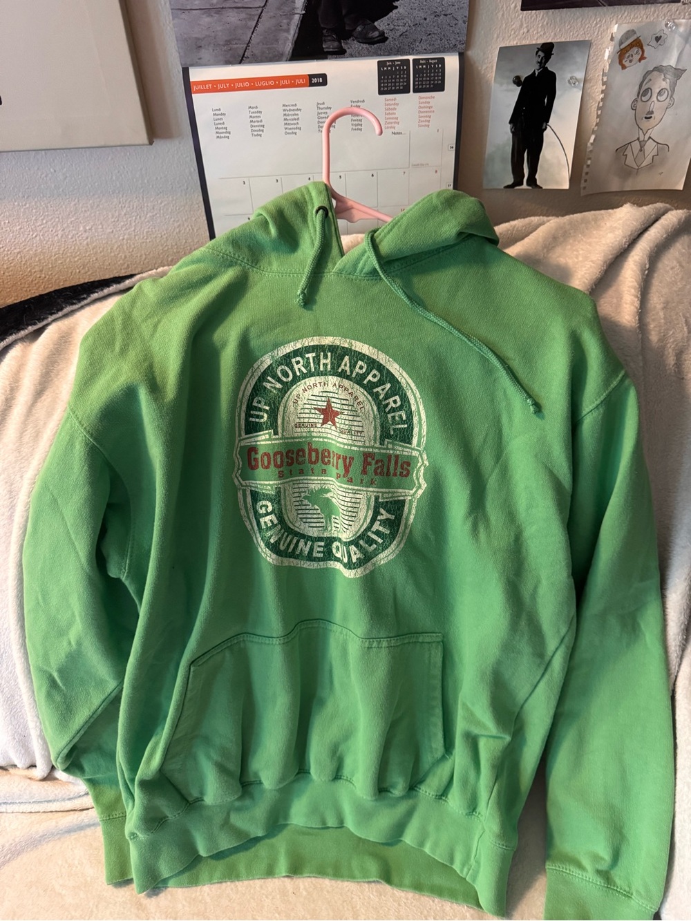 Castaway Bright Green Crewneck Hoodie with Graphic Logo